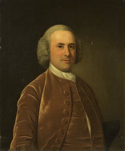 Retrato de um homem de casaco e colete castanho (óleo sobre tela) de English School