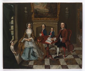 Retrato, de, um, família, em, um, interior, pensado, ser, a, Roubel, família, 1750s