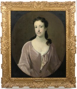Retrato de uma senhora. tradicionalmente identificada como Sra. Dorothy Smith, nee Barret-Lennard de English School