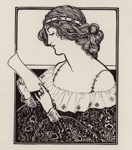 Retrato de uma mulher que lê uma carta (litho) de English School