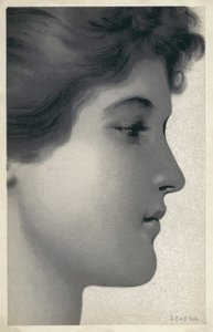Retrato de uma jovem mulher (litografia) de English School