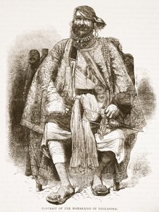 Retrato, de, a, marajá, de, Dholepore, ilustração, de, cassells, ilustrado, história, de, inglaterra de English School