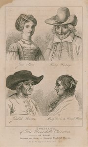 Retratos de quatro personagens notáveis de English School