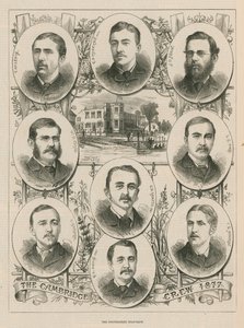 Retratos da equipe de Cambridge de 1877 de English School