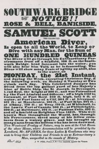 Cartaz, anunciando, um, mergulho, de, Southwark, ponte de English School
