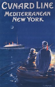 Cartaz publicitário da linha Cunard