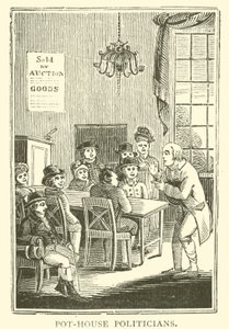 Políticos da casa do vaso (xilogravura) de English School