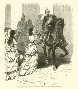Apresentação de uma coroa da vitória ao imperador, em março de 1871 de English School