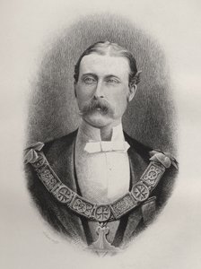 Príncipe Arthur William Patrick, Duque de Connaught e Strathearn, gravado por C. Laurie, de "A História da Maçonaria, volume I", publicado por Thomas C. Jack, Londres, 1883 de English School