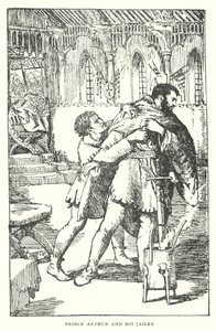 O príncipe Artur e o seu carcereiro (litografia) de English School