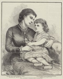 Princesa Alice e sua filha (gravura) de English School