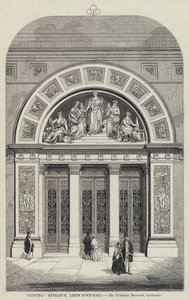 Entrada Principal, Leeds Town-Hall (gravura) de English School