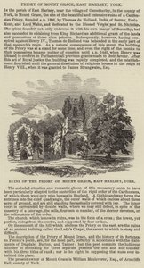 Priorado de Mount Grace, East Harlsey, York (gravura) de English School