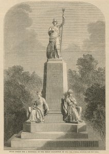 Design do prêmio para um memorial da Grande Exposição de 1851 de English School