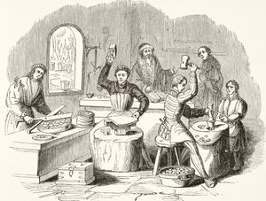 Processo de cunhagem no século 16, da história nacional e nacional da Inglaterra por William Hickman Smith Aubrey (1858-1916) publicou Londres, c.1890 de English School