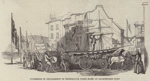 Procissão em Celebração da Boca de Teignmouth sendo feita um Porto Independente (gravura) de English School