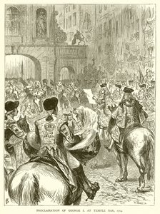 Proclamação de George I em Temple Bar, 1714 de English School