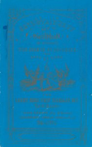 Programa para jantar no Guildhall, Londres, em 8 de dezembro de 1852 de English School