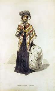 Vestido de passeio, placa de moda do Ackermann