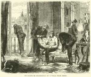 Prussianos na ocupação de uma vila perto de Paris, outubro de 1870 de English School
