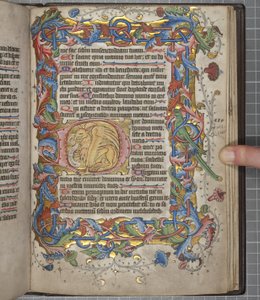 Psalter com calendário de uso Sarum, Fol 82 recto, c.1425-75 (tinta, tinta e ouro sobre velino) de English School