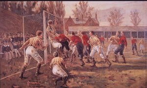 Rapazes de escolas públicas a jogar futebol de English School