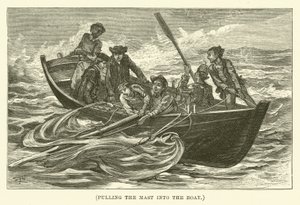 Puxar o mastro para dentro do barco (gravura) de English School