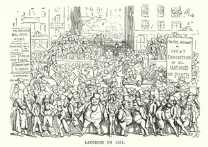 Soco cartoon: Londres em 1851 (gravura) de English School