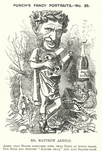 Soco cartoon: Matthew Arnold, poeta inglês (gravura) de English School