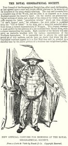 Soco cartoon: Novo Traje Oficial para Membros da Royal Geographical Society (gravura) de English School