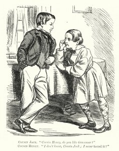 Punch cartoon: um mal-entendido sobre gramática (gravura) de English School