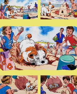 Filhote de cachorro na praia de English School