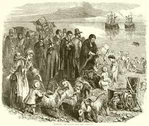 Puritanos Embarcando para as Colônias de English School