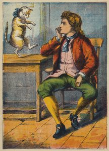 Gato consolando o Filho do Moleiro (cor litho) de English School