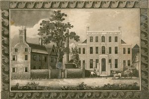 Escola de Putney, em Londres; gravuras datadas de 1805 por W Harding e assinadas pelo Rev. William Carmalt de English School