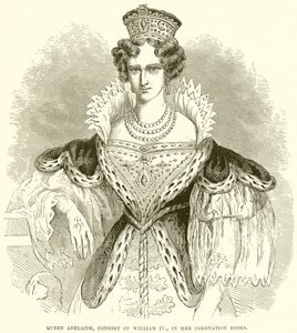 Rainha Adelaide, consorte de William IV, em sua coroação Robes de English School