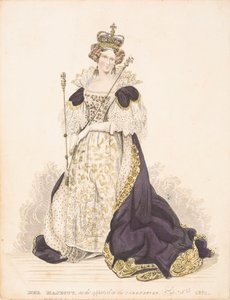 Rainha Adelaide com as suas vestes de coroação de English School