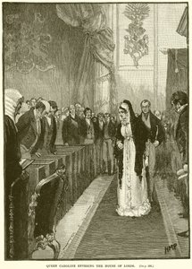Rainha Caroline entrando na Câmara dos Lordes