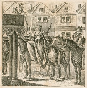 Rainha Elizabeth I recebendo a Bíblia de um menino, personificando a Verdade, a caminho de sua coroação de English School