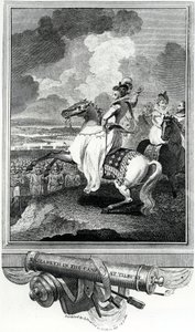 Rainha Elizabeth no acampamento em Tilbury, 1811 de English School