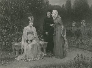 Rainha Isabella e suas damas, rei Ricardo II de English School