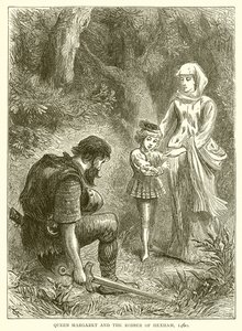 Rainha Margarida e o ladrão de Hexham, 1460 de English School