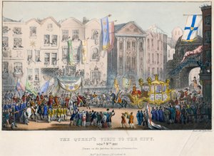 Rainha Victorias primeira visita à cidade de Londres, 9 de novembro de 1837 de English School