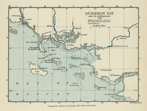 Baía de Quiberon e suas proximidades (litografia a cores) de English School