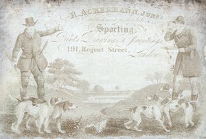 R Ackermann, Junior, 191 Regent Street, cartão comercial de English School