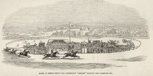Corridas na Wheat Croft: "Hamlet", do Coronel Thompson, vencedor da Taça Lascelles, de "The Illustrated London News", 15 de novembro de 1845 de English School