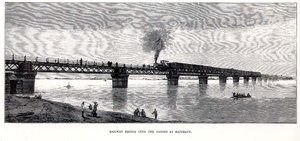 Ponte Ferroviária sobre o Ganges em Rajghaut de English School
