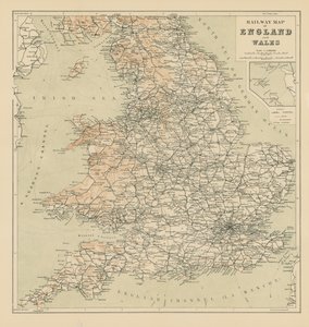 Mapa ferroviário da Inglaterra e do País de Gales