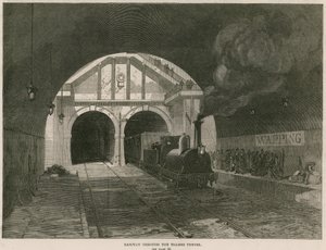 Ferrovia através do túnel do Tamisa de English School