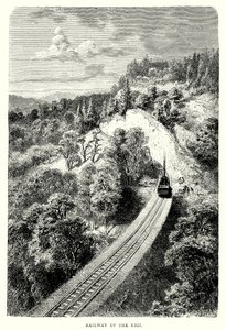 Caminho de ferro do Rigi (gravura) de English School